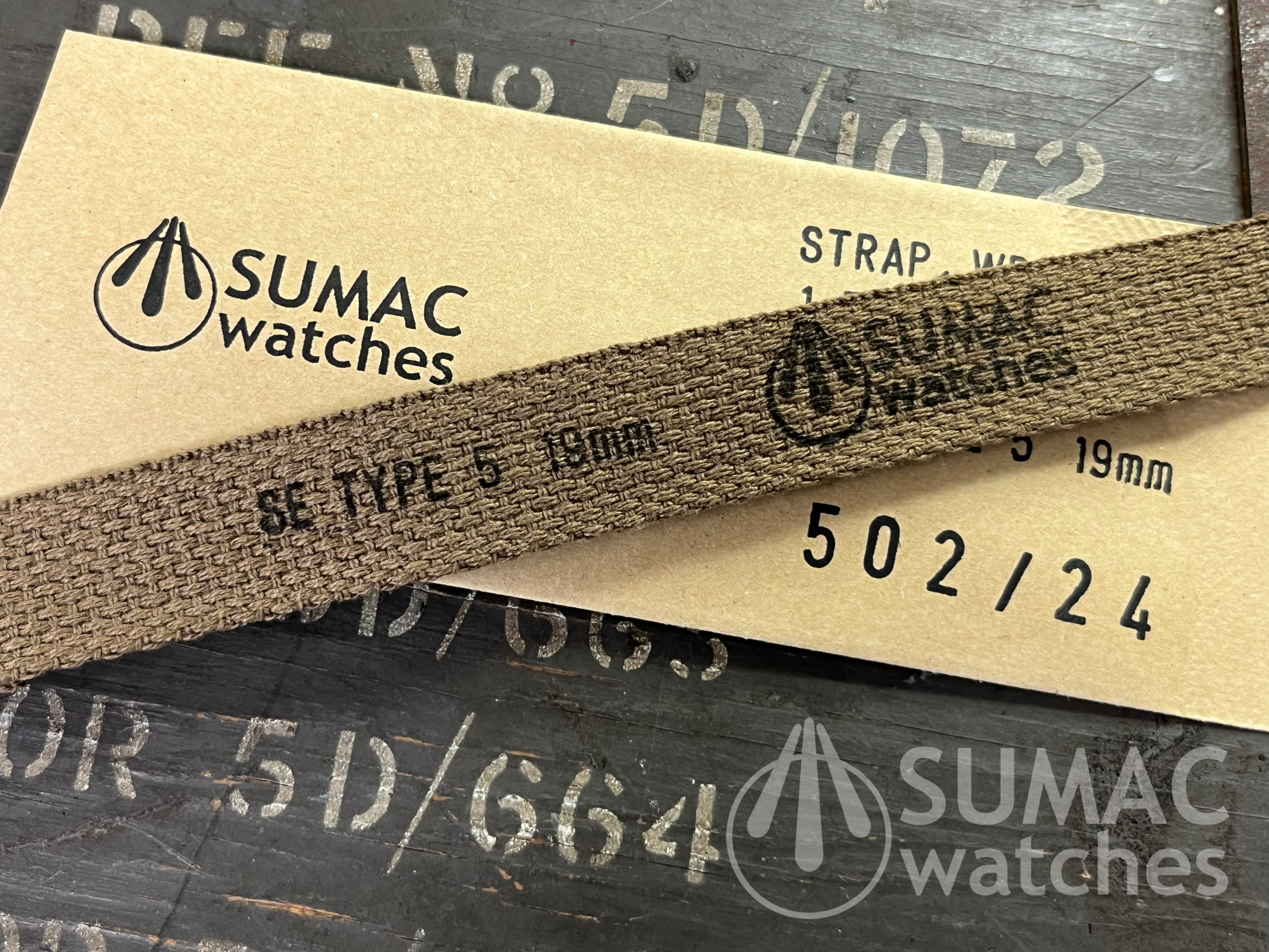 SE Type 5 - 19mm Khaki brown webbing strap