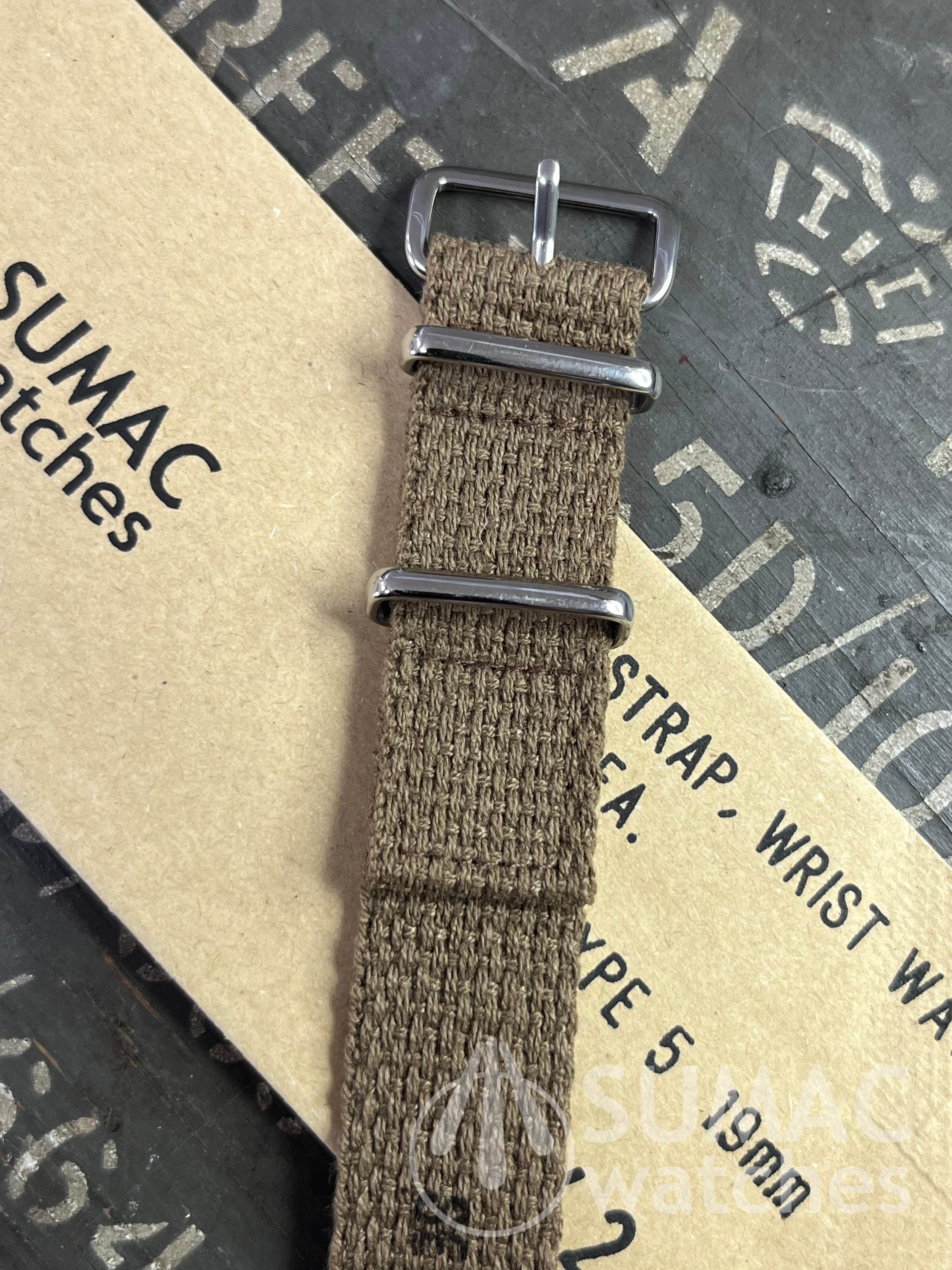 SE Type 5 - 19mm Khaki brown webbing strap