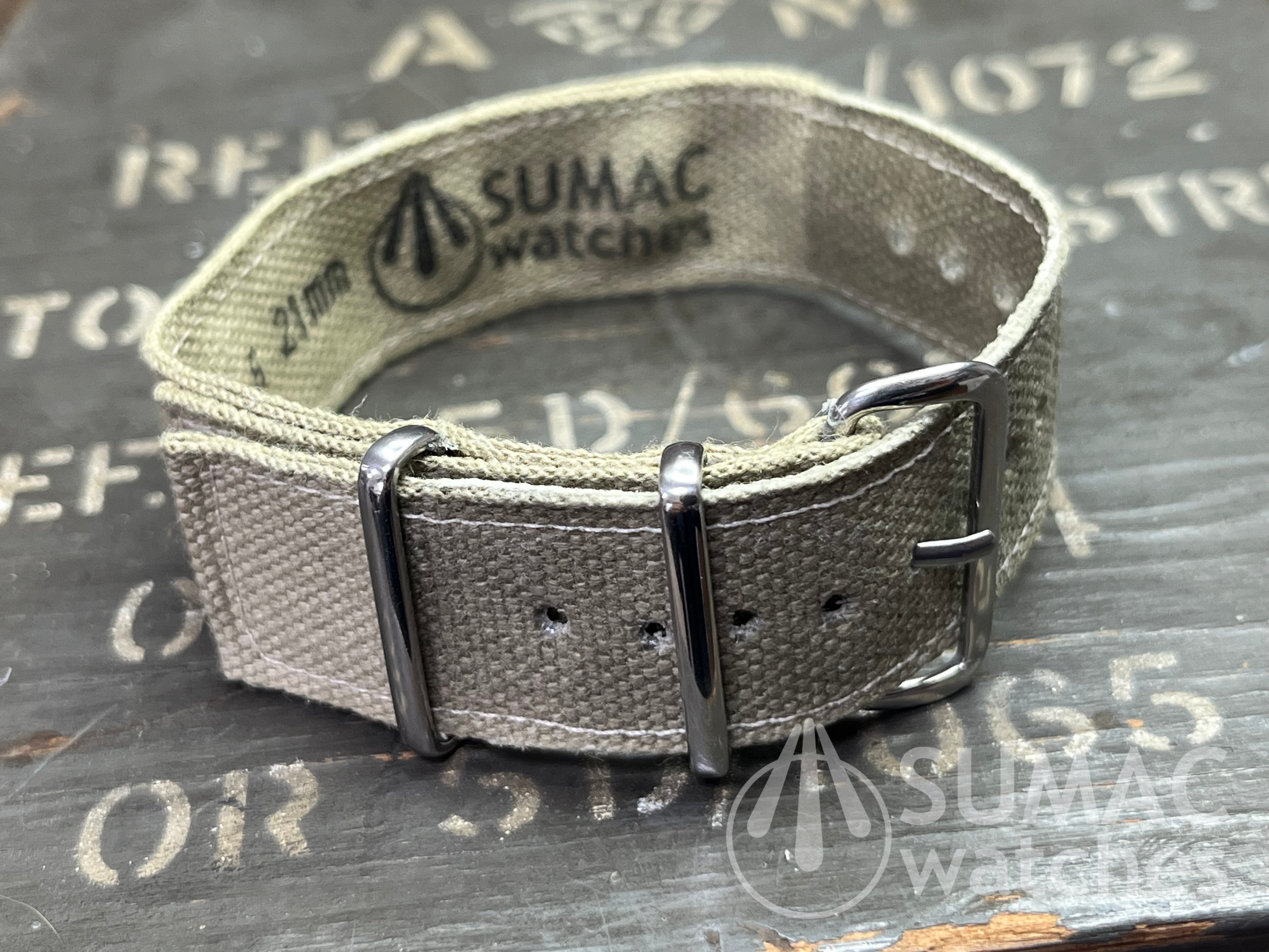 SE Type 6 - 21mm khaki canvas webbing strap