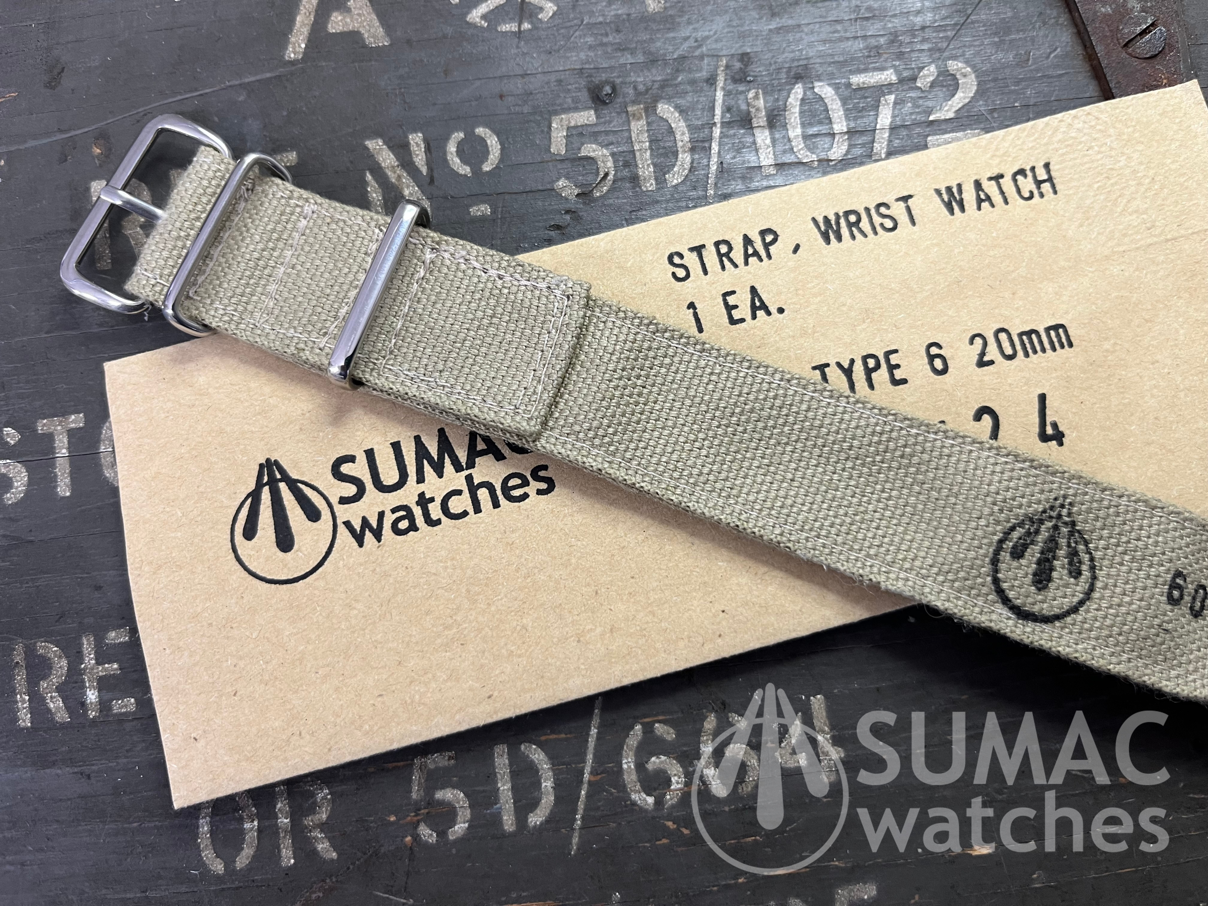 SE Type 6 - 21mm khaki canvas webbing strap