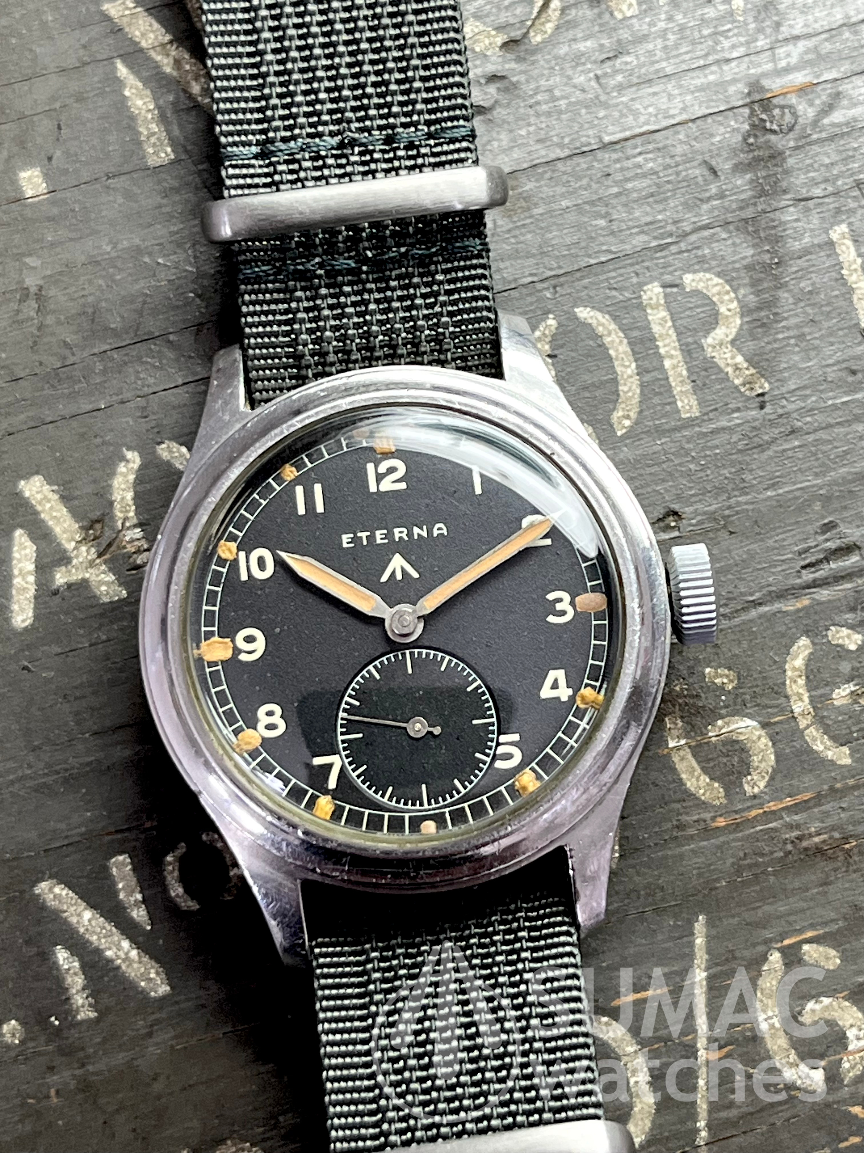 1944/45 WW2 Eterna WWW 'Dirty Dozen' mechanical hand winding wristwatch