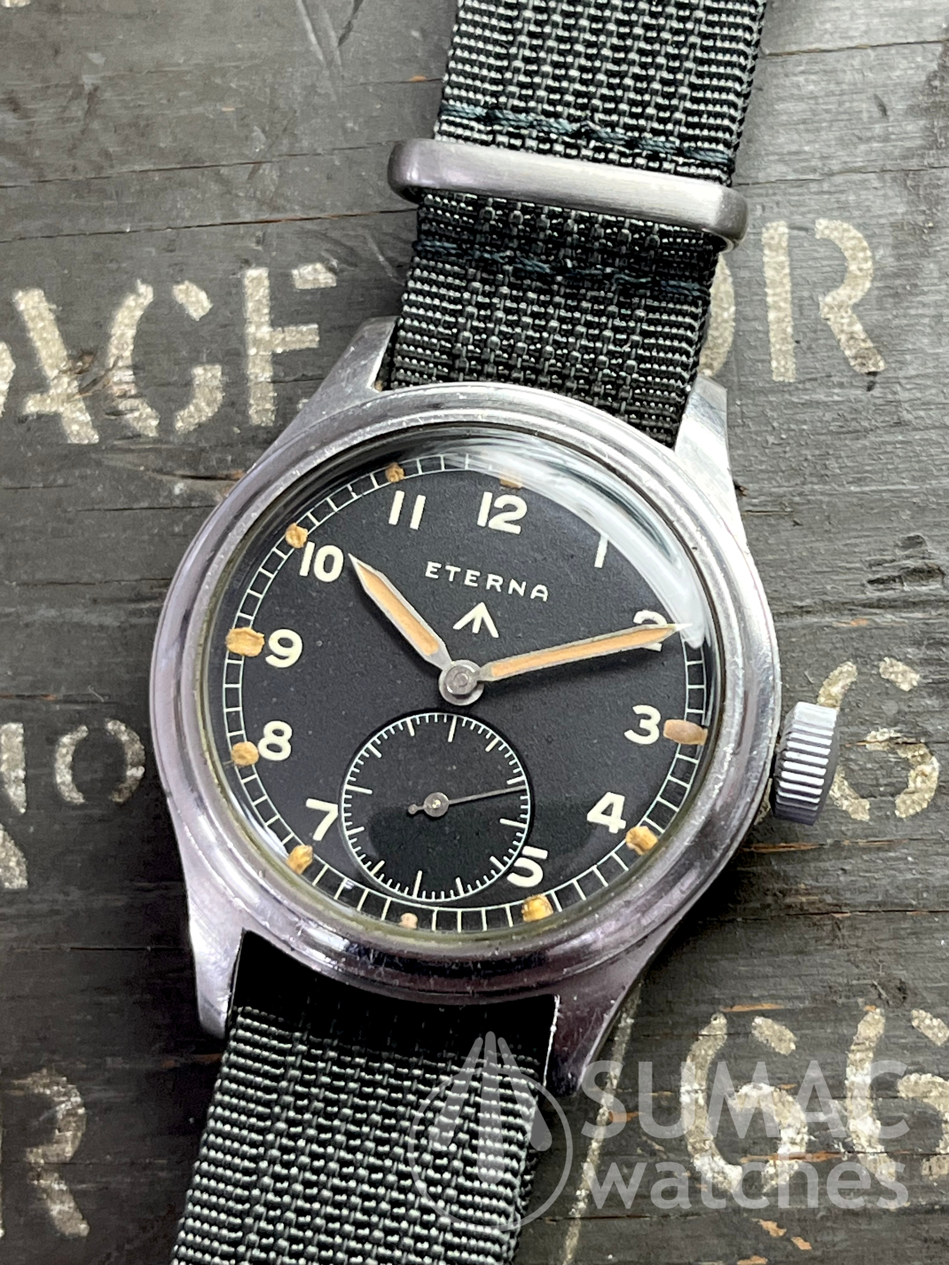 1944/45 WW2 Eterna WWW 'Dirty Dozen' mechanical hand winding wristwatch