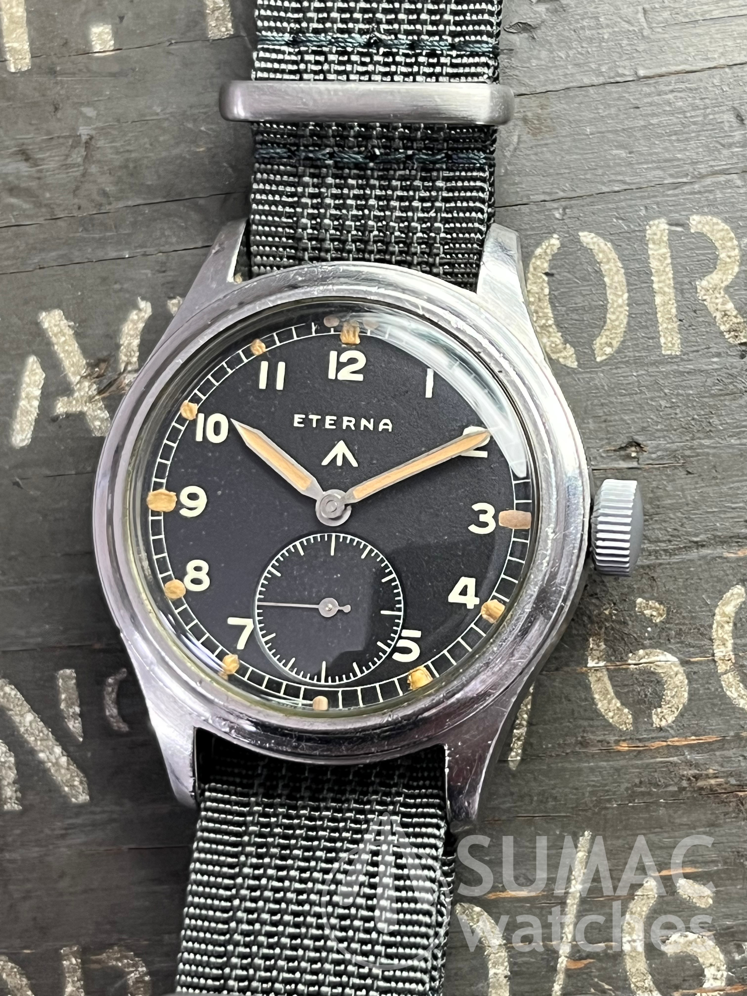 1944/45 WW2 Eterna WWW 'Dirty Dozen' mechanical hand winding wristwatch