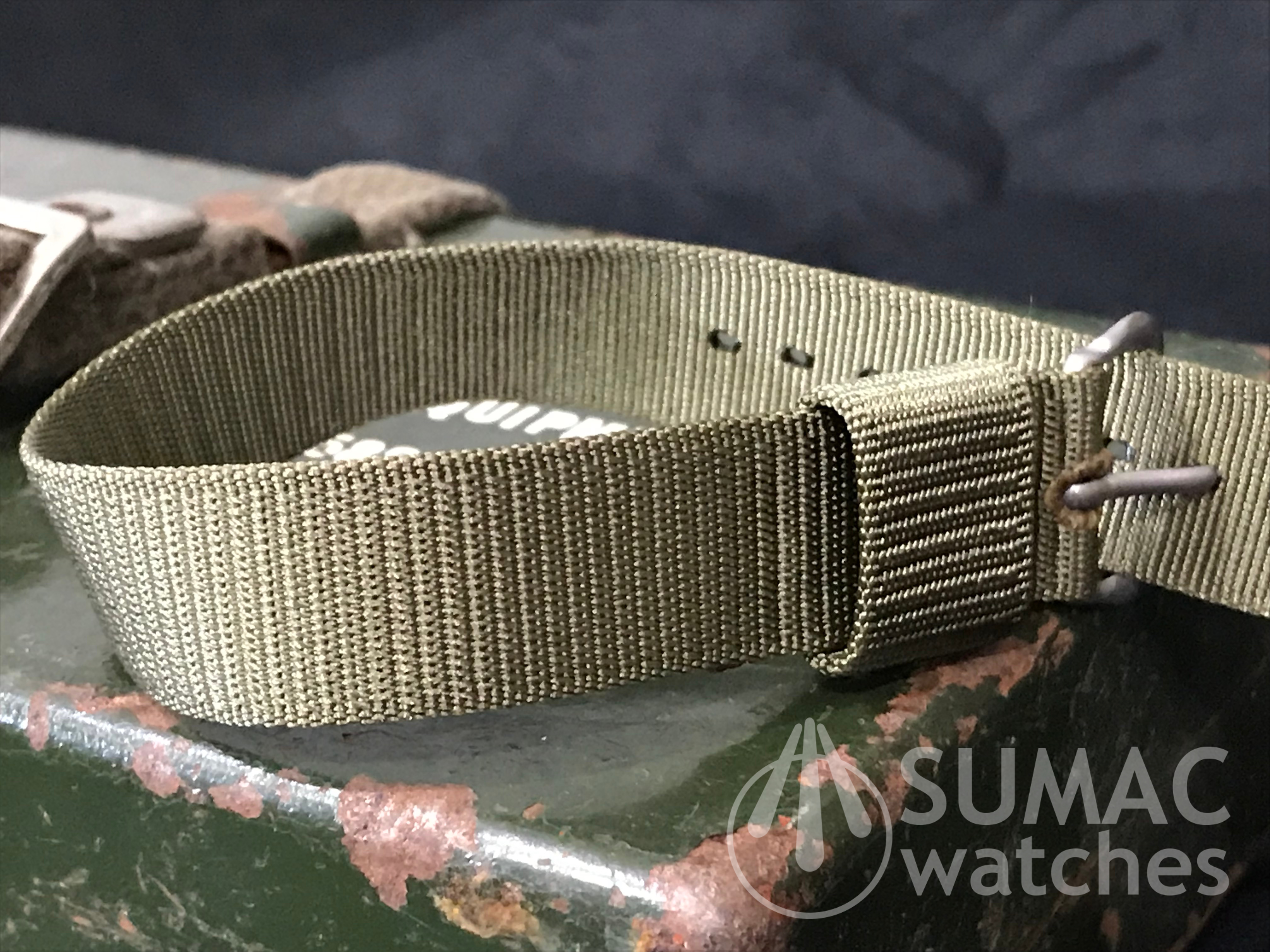 NOS 1965 16mm US Government issue olive green strap