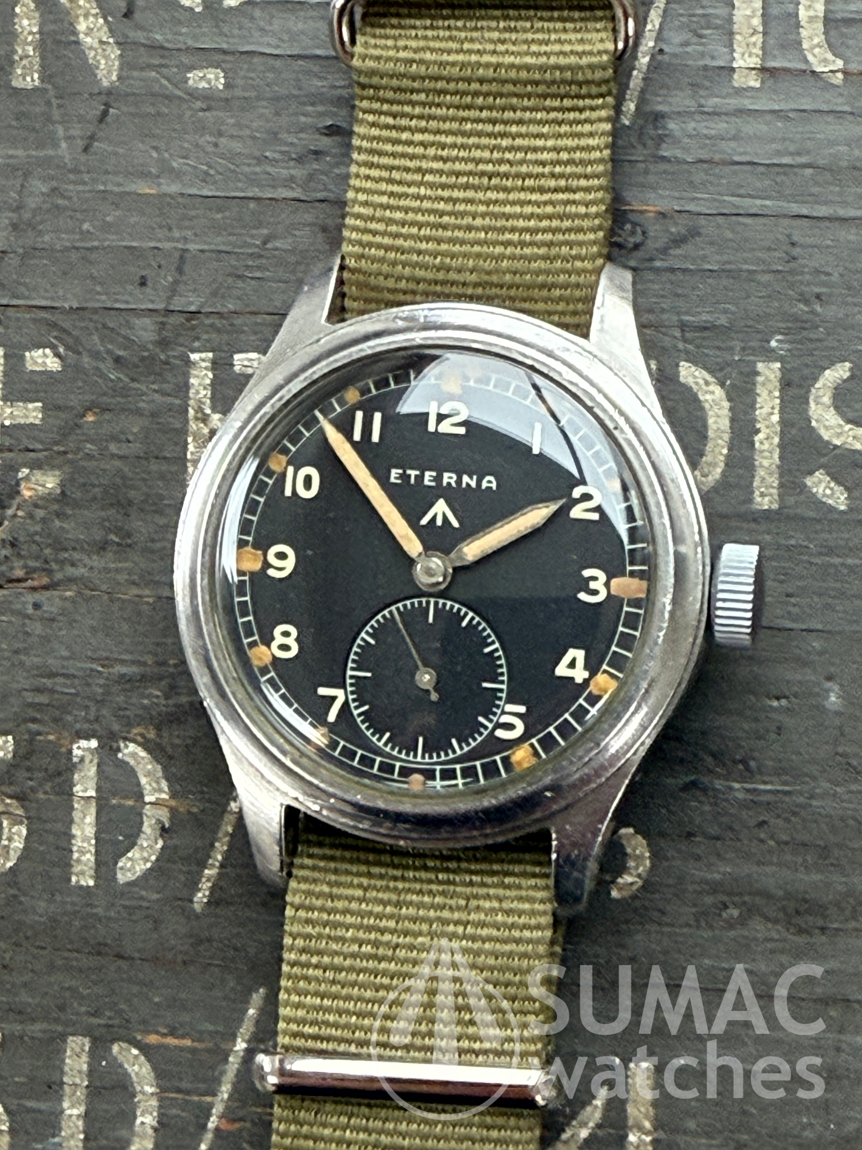 1944/45 WW2 Eterna WWW 'Dirty Dozen' mechanical hand winding wristwatch