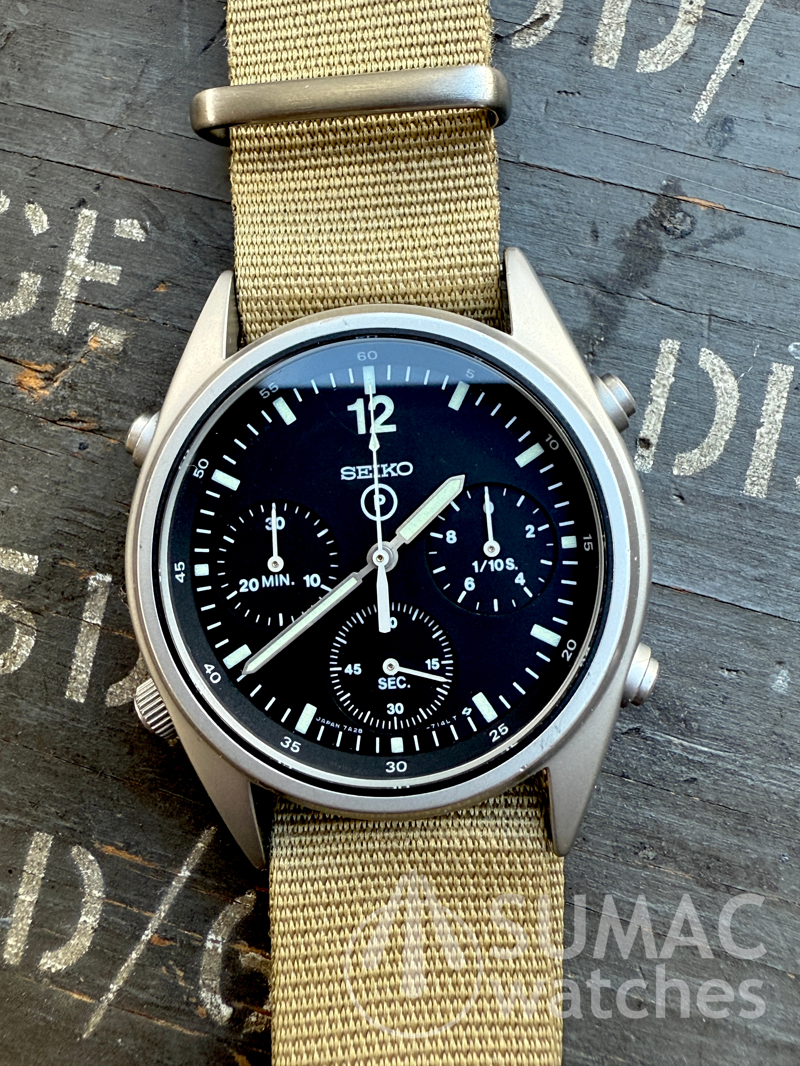 1989 Seiko 7A28-7120 'Gen 1' MoD aircrew issue chronograph