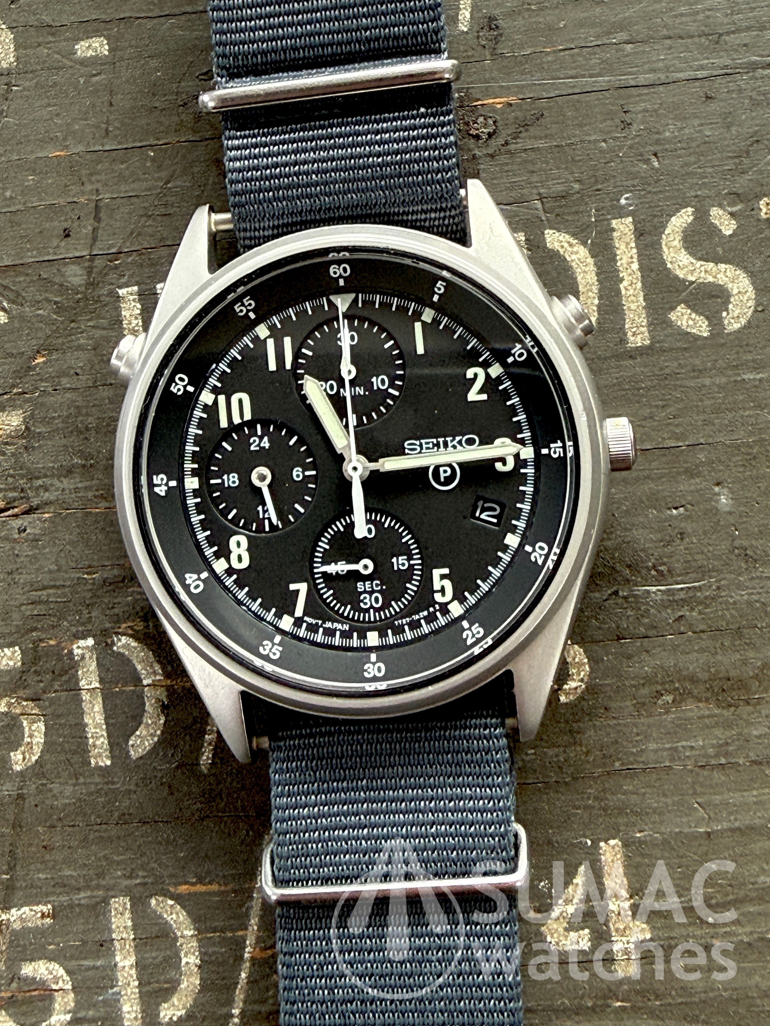Rare 1999 Seiko 7T27-7A20 'Gen 2' RAF/RN aircrew issue quartz chronograph 
