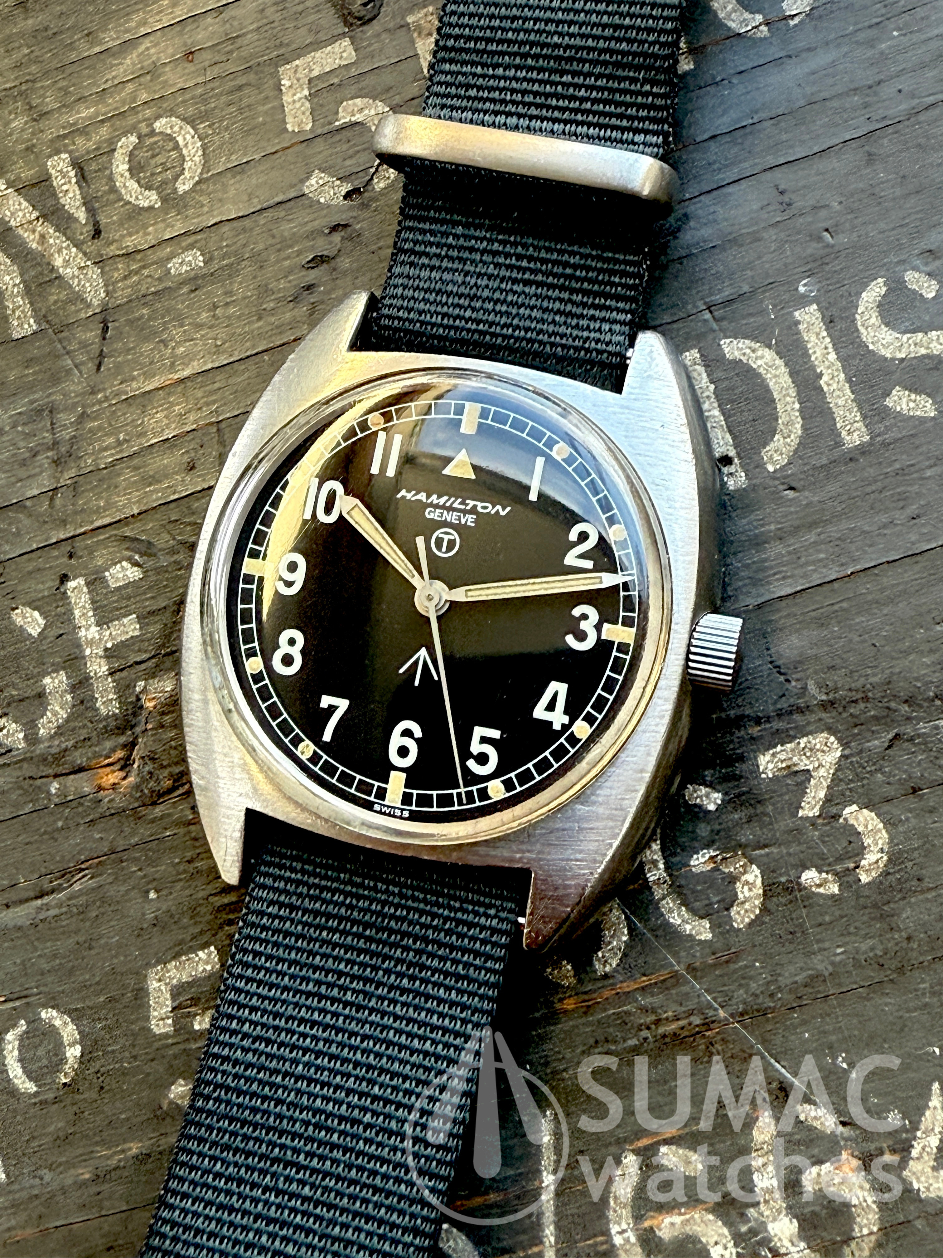 Very rare 1975 Hamilton W10 'Geneve' 0552 Royal Navy issue