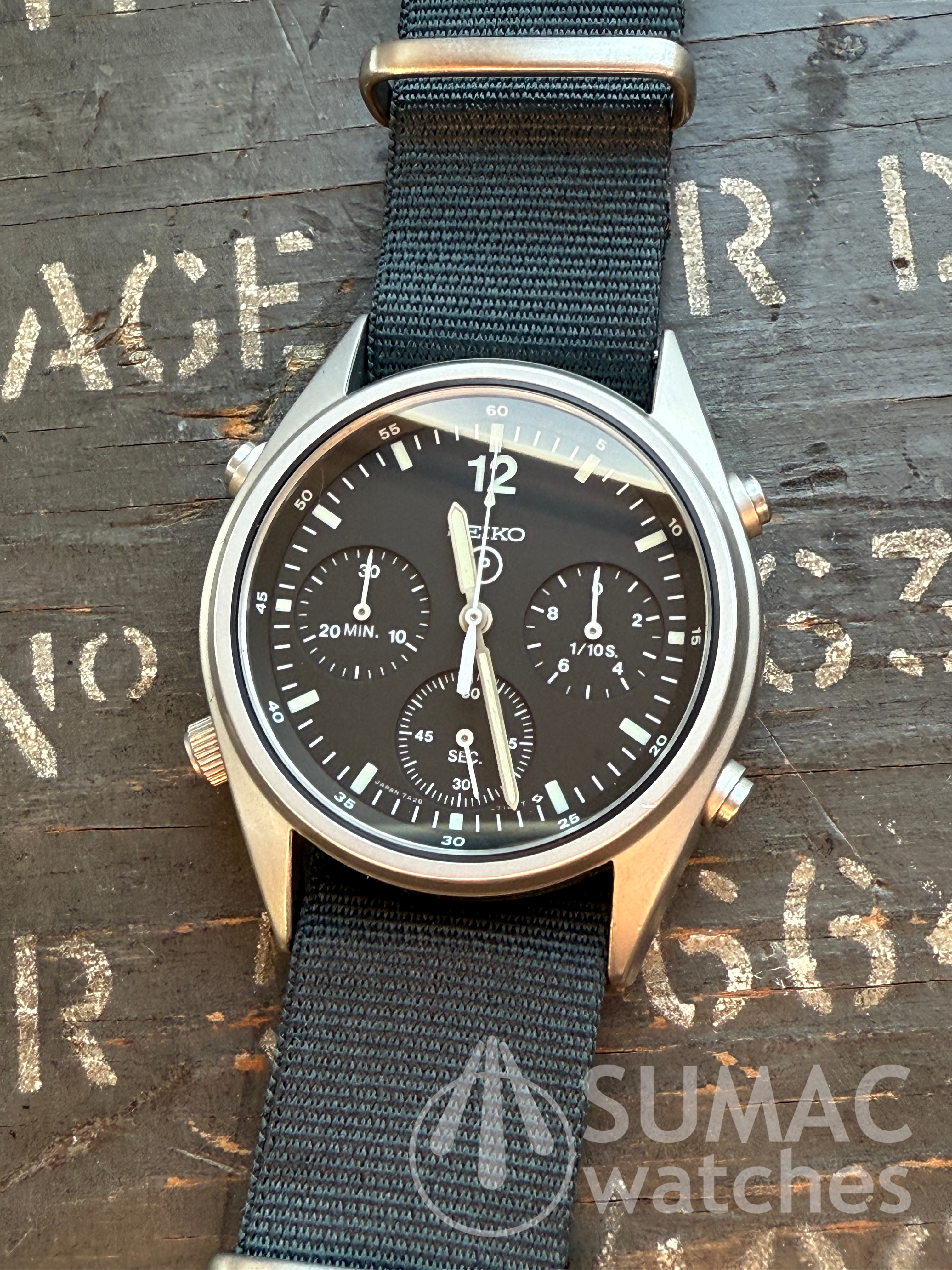 1988 Seiko 7A28-7120 'Gen 1' MoD aircrew issue chronograph
