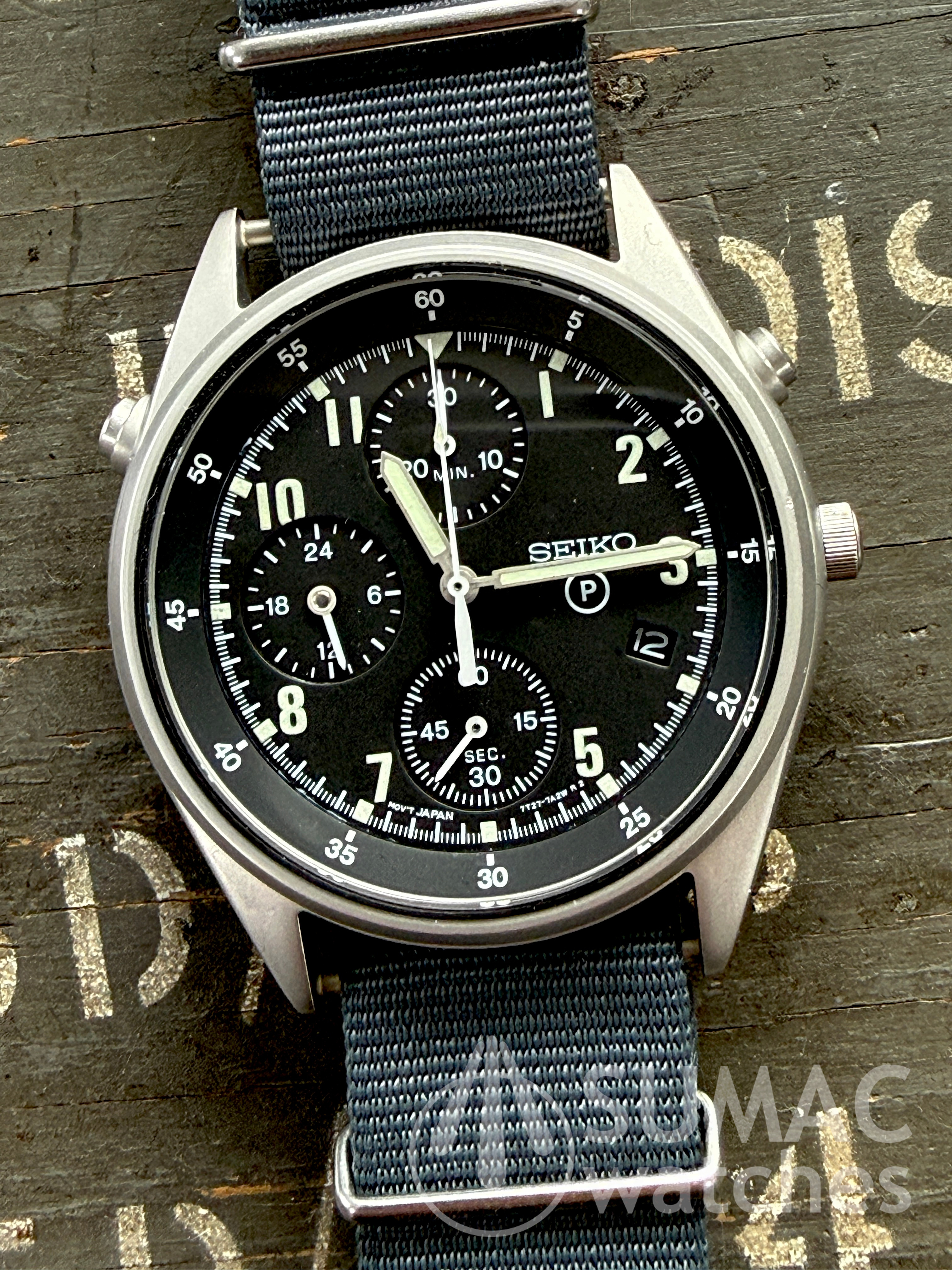 Rare 1999 Seiko 7T27-7A20 'Gen 2' RAF/RN aircrew issue quartz chronograph 