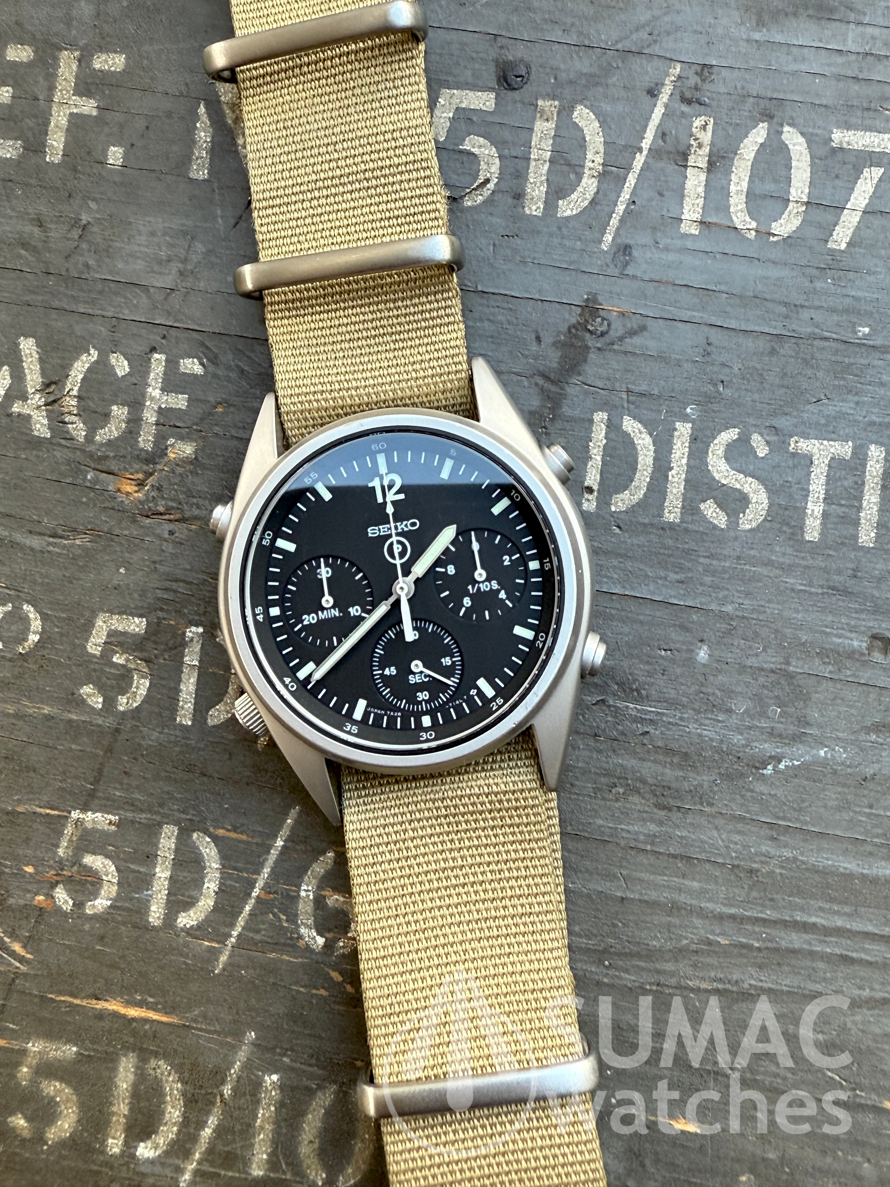1989 Seiko 7A28-7120 'Gen 1' MoD aircrew issue chronograph