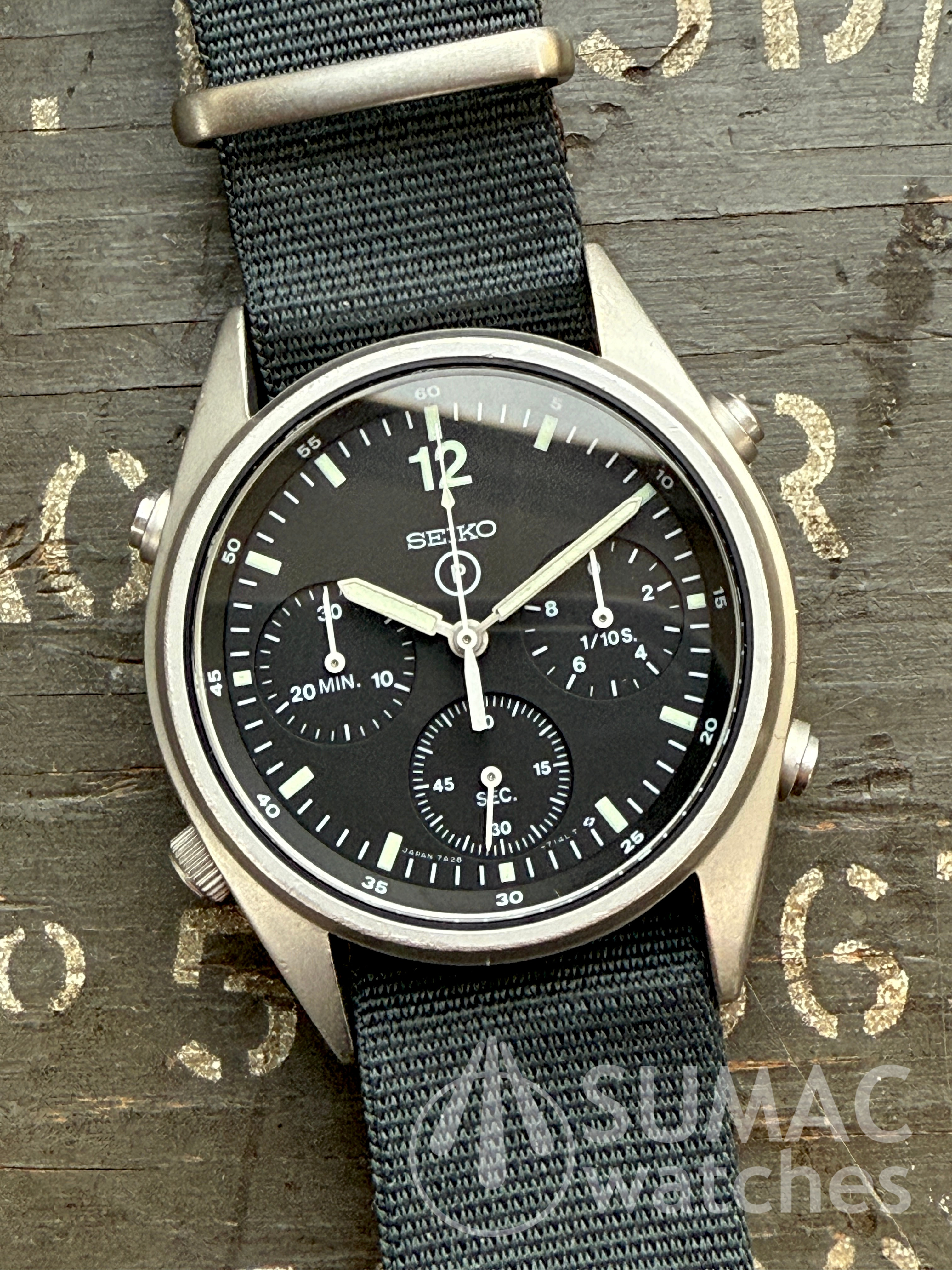 1989 Seiko 7A28-7120 'Gen 1' MoD aircrew issue chronograph