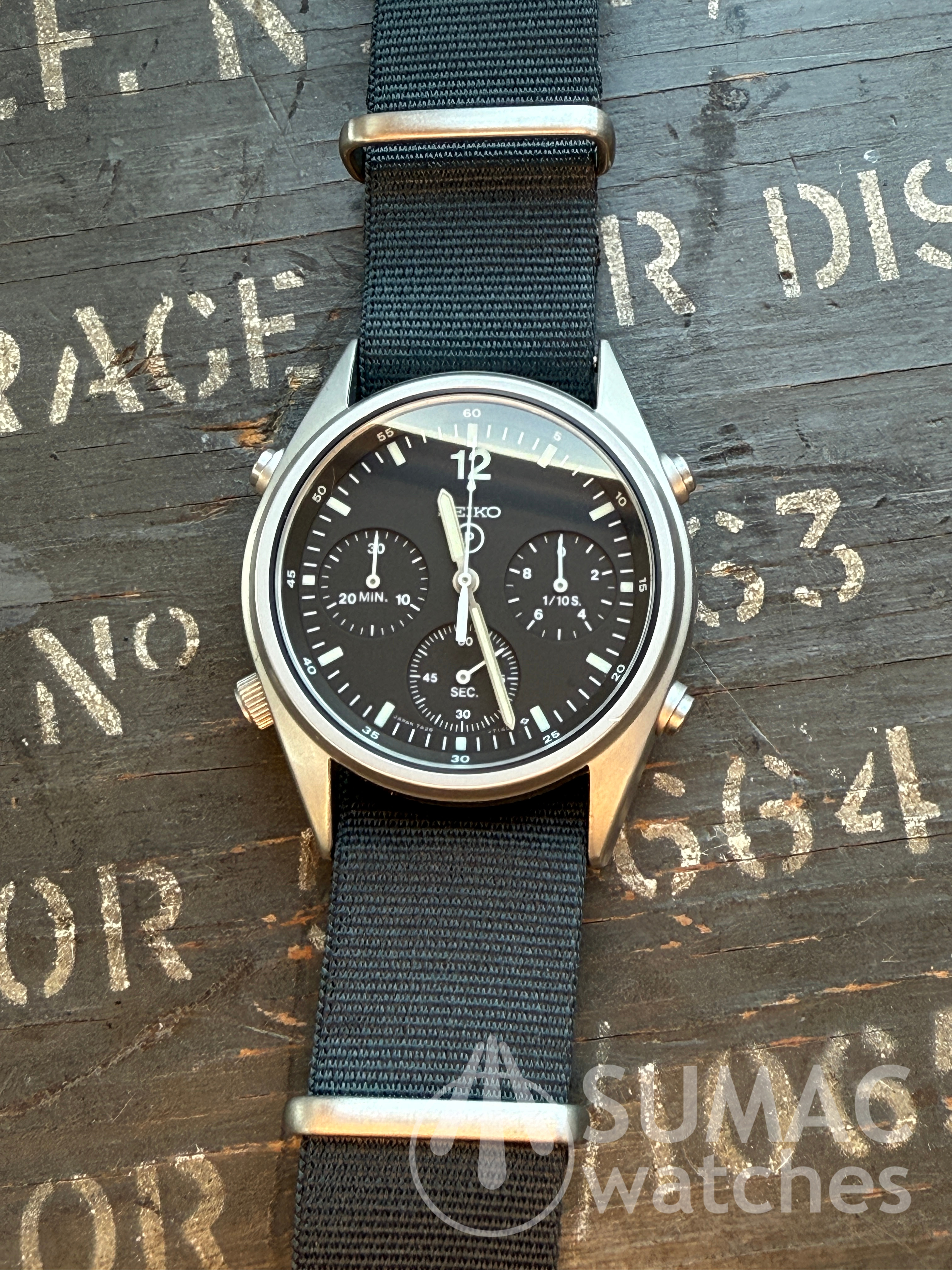 1988 Seiko 7A28-7120 'Gen 1' MoD aircrew issue chronograph