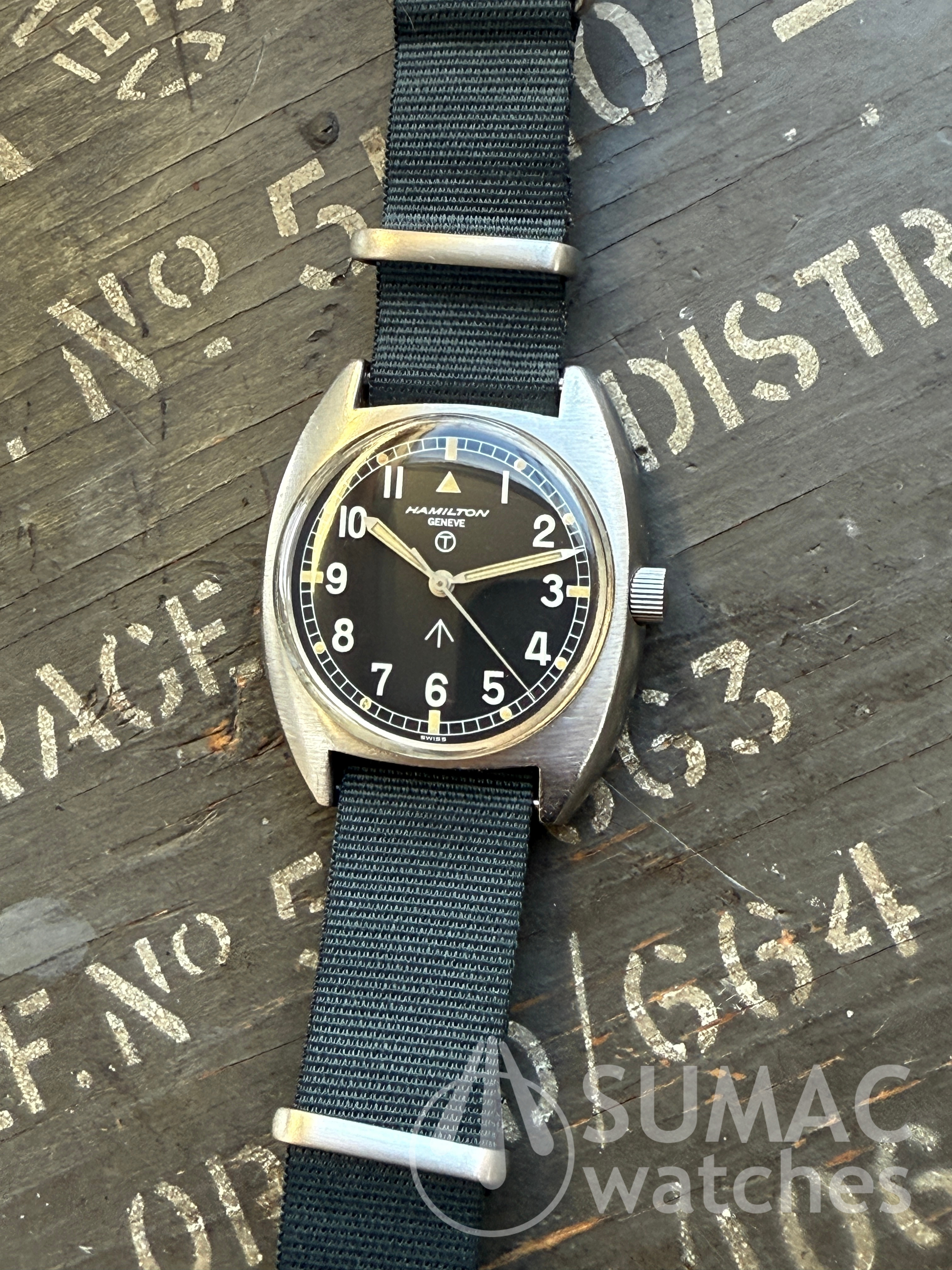 Very rare 1975 Hamilton W10 'Geneve' 0552 Royal Navy issue