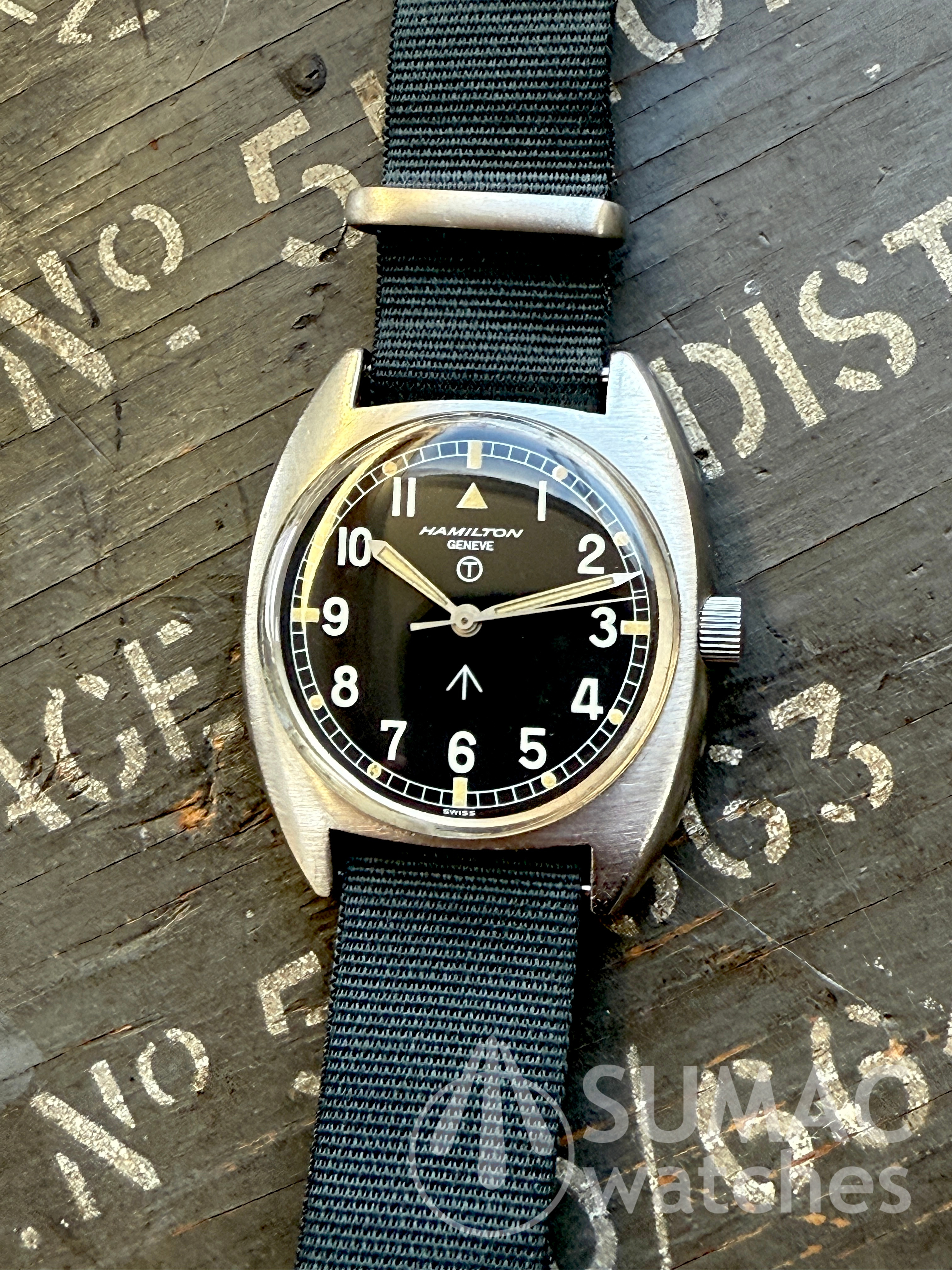 Very rare 1975 Hamilton W10 'Geneve' 0552 Royal Navy issue