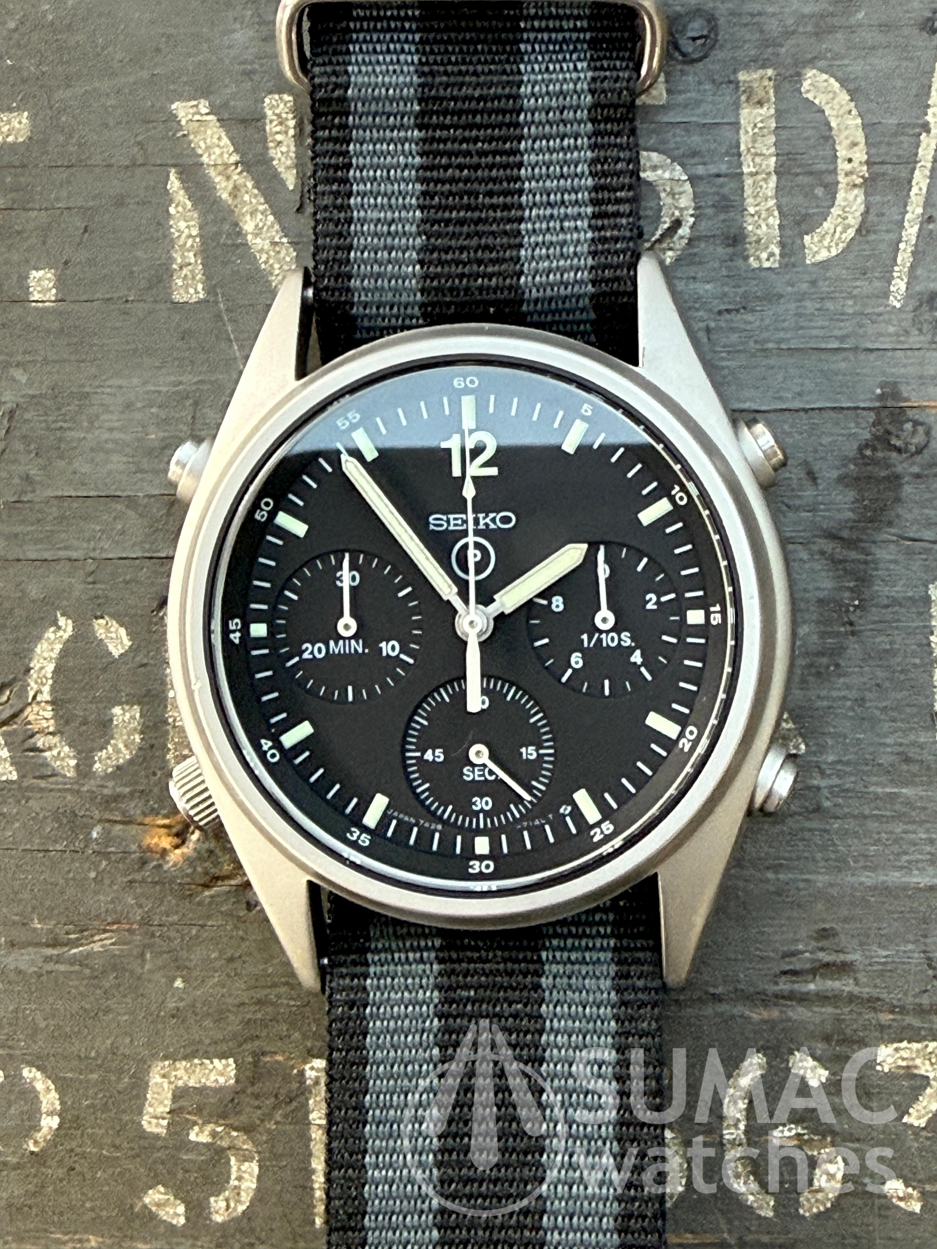 1986 Seiko 7A28-7120 'Gen 1' MoD aircrew issue chronograph