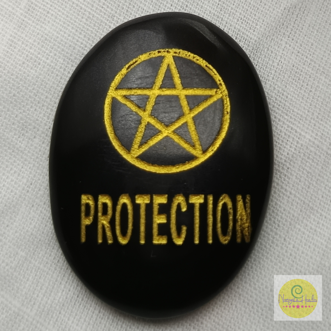 Black Agate Protection Coin