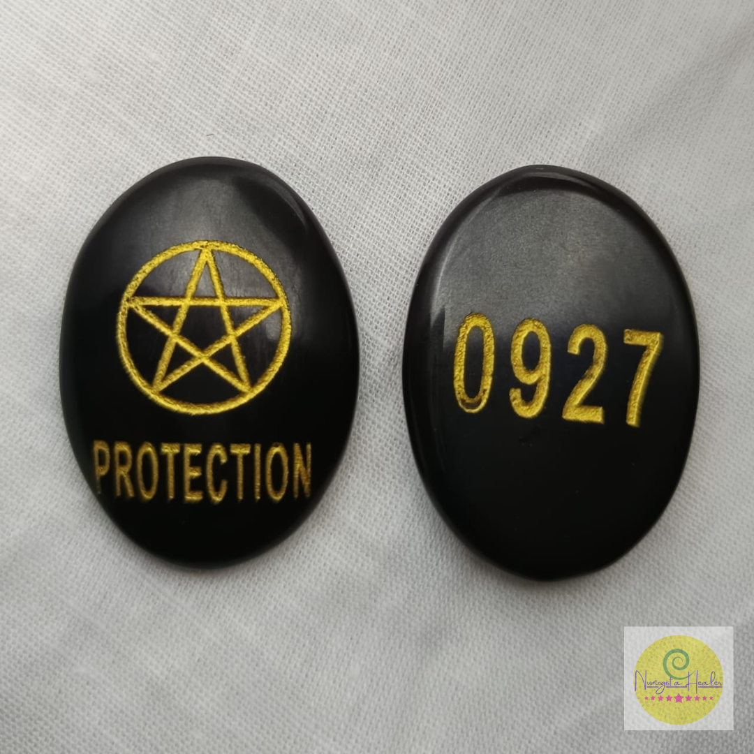 Black Agate Protection Coin