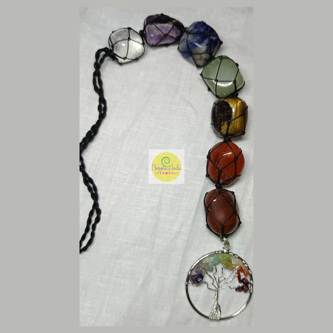 7 Chakra Tumble Stone Hanging with Pendant