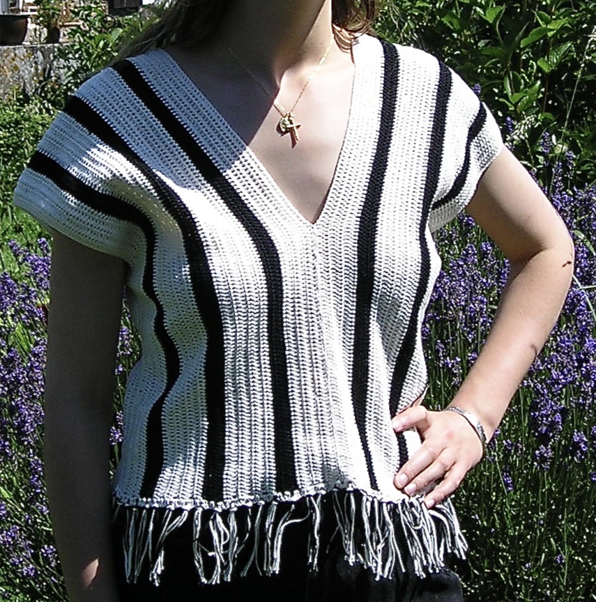 Top rayé noir et blanc