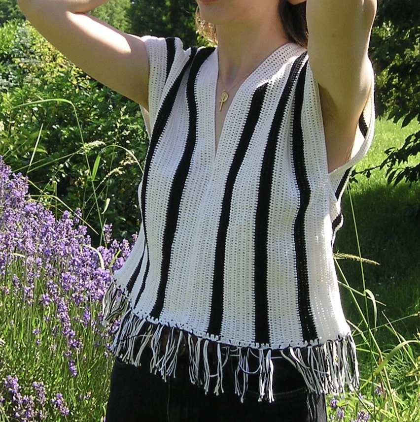 Top rayé noir et blanc