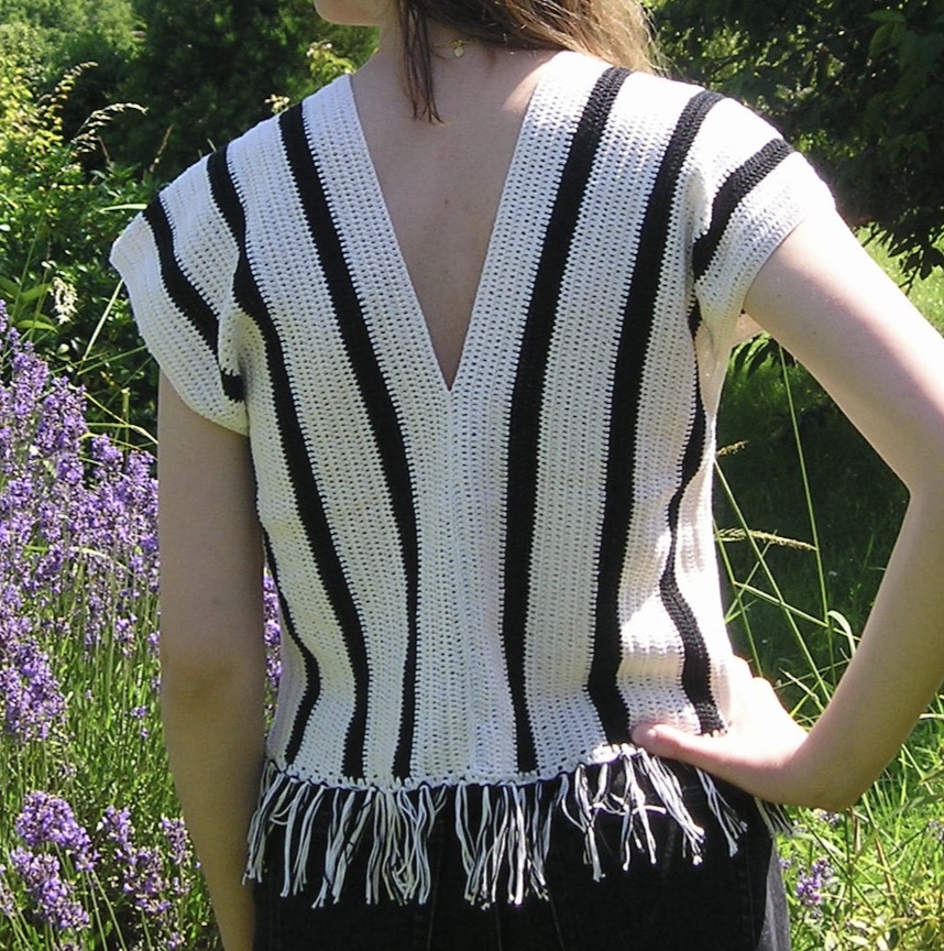 Top rayé noir et blanc