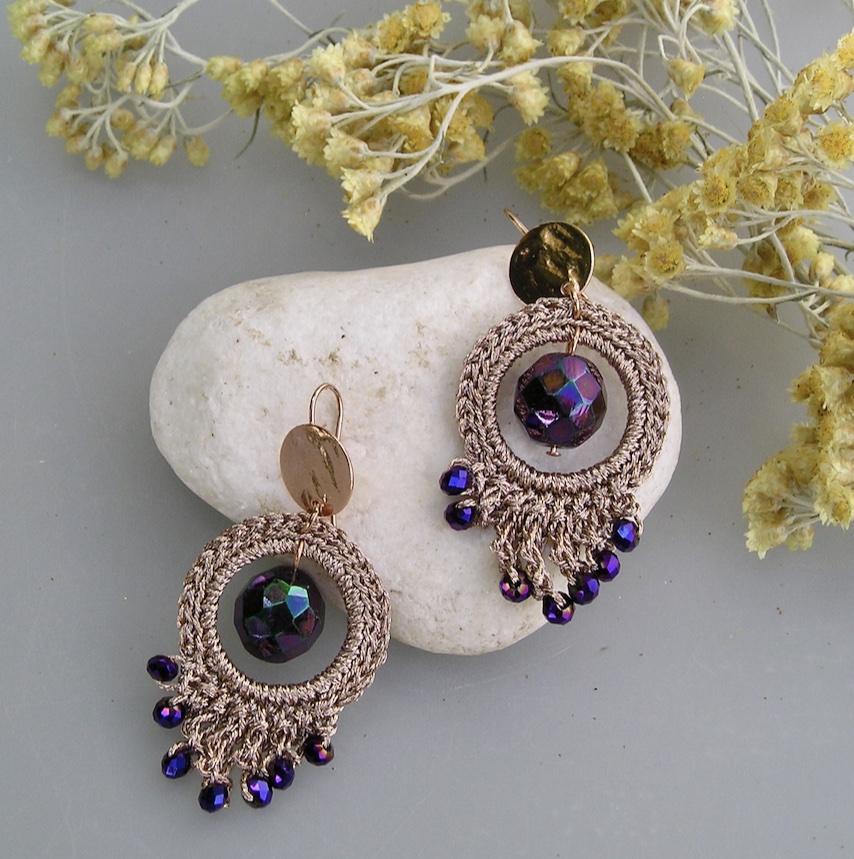 Boucles d'oreilles KALI violet