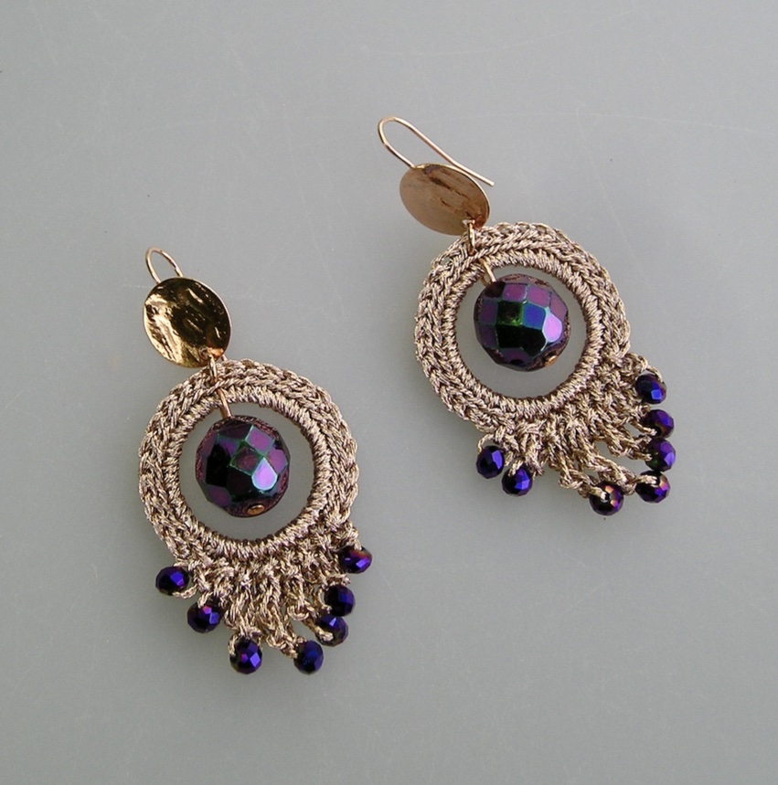 Boucles d'oreilles KALI violet