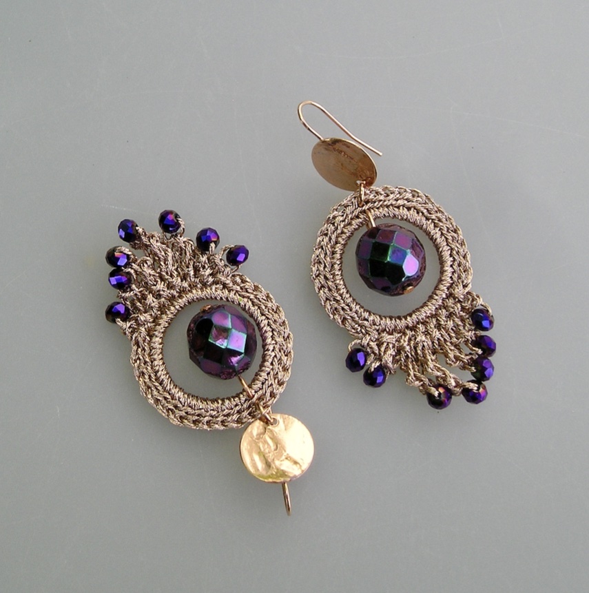 Boucles d'oreilles KALI violet