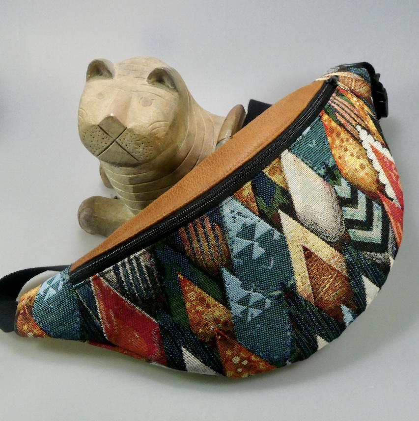 Sac tissus jacquard motifs montagnes