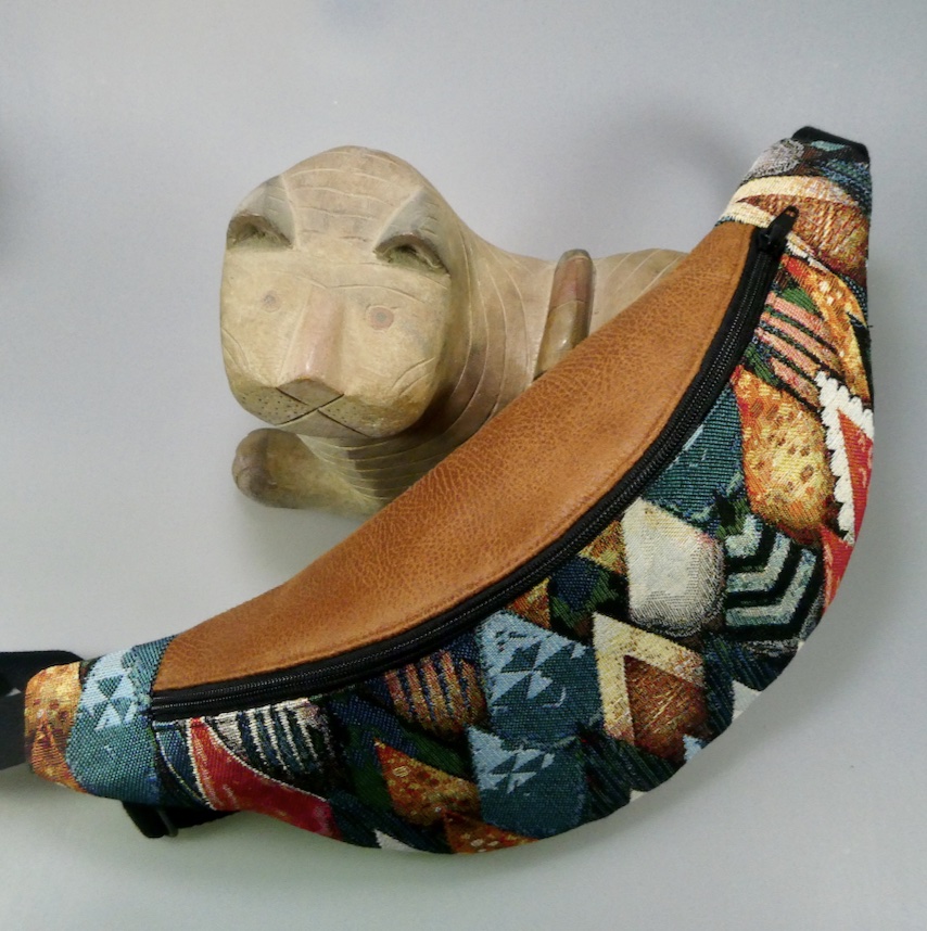 Sac tissus jacquard motifs montagnes