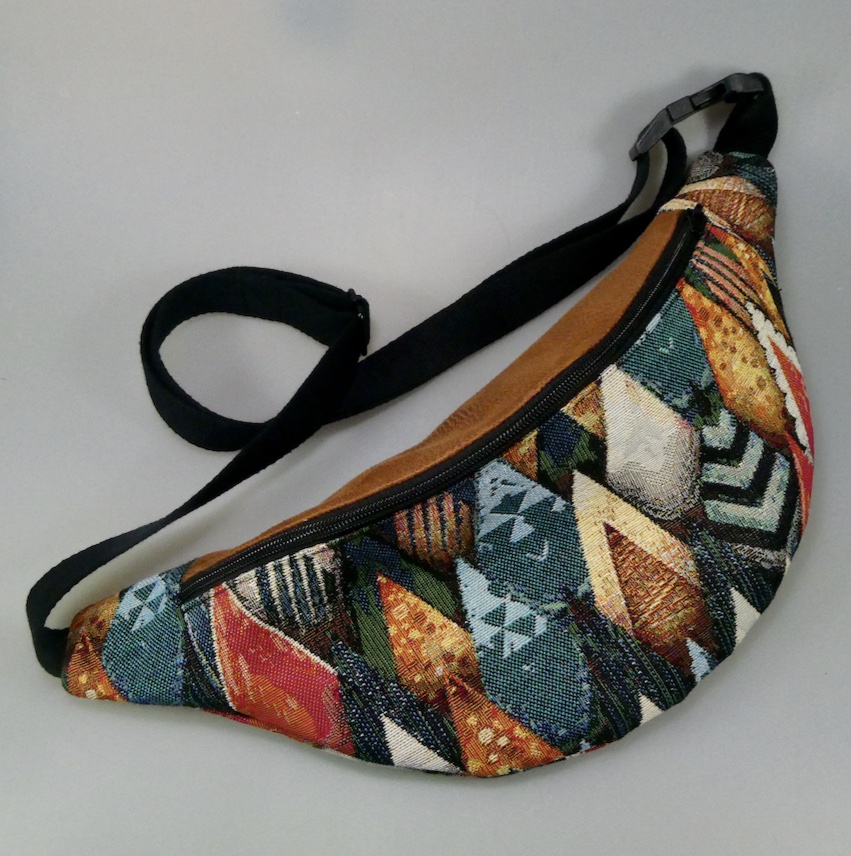 Sac tissus jacquard motifs montagnes