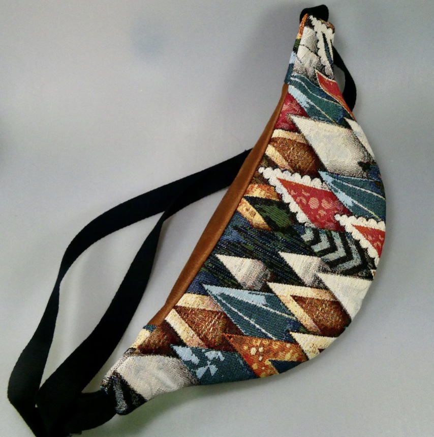 Sac tissus jacquard motifs montagnes