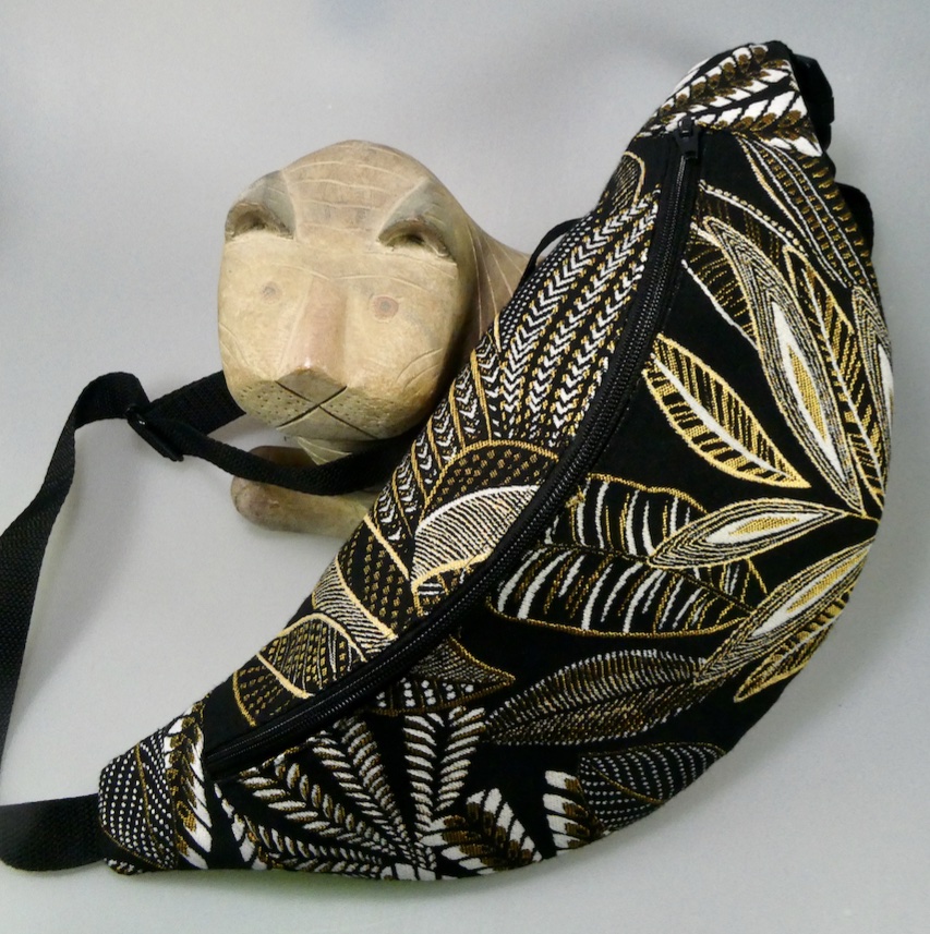 Sac tissus jacquard motifs feuillage