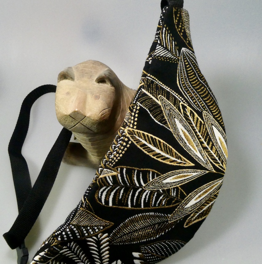 Sac tissus jacquard motifs feuillage