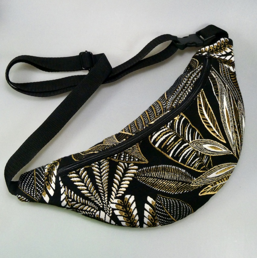 Sac tissus jacquard motifs feuillage