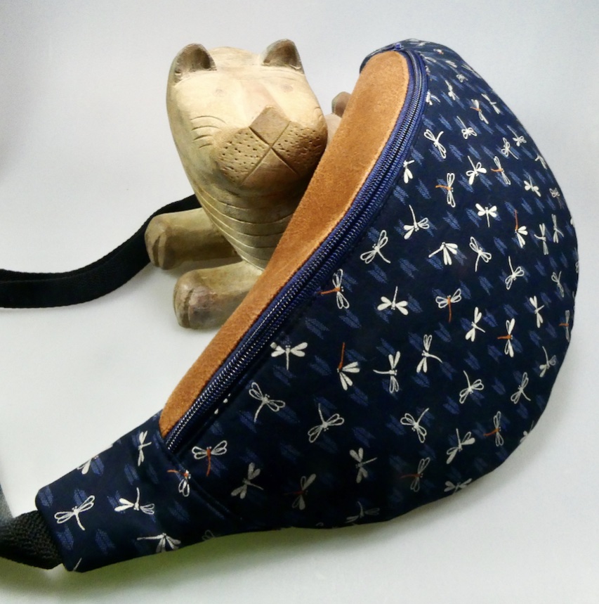 Sac tissus coton japonais motifs libellules