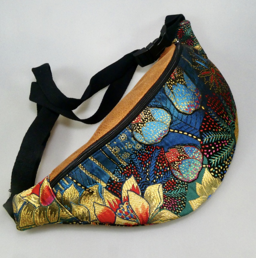 Sac tissus jacquard motifs végétal
