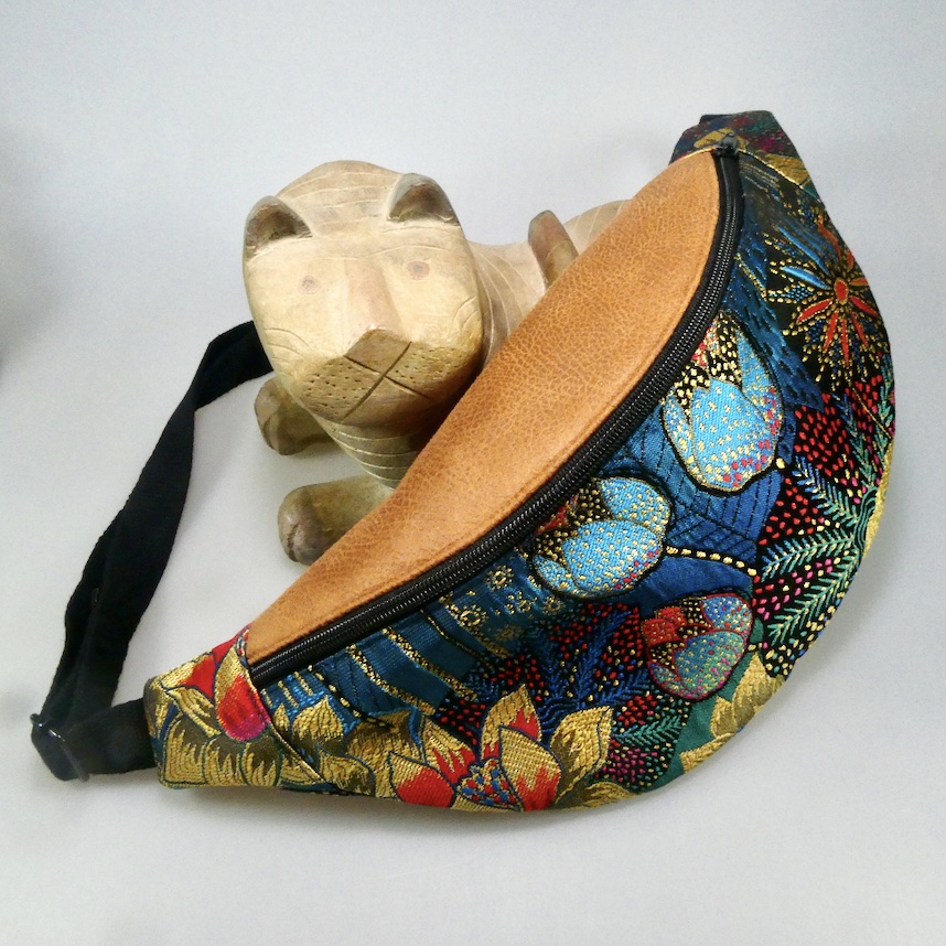 Sac tissus jacquard motifs végétal