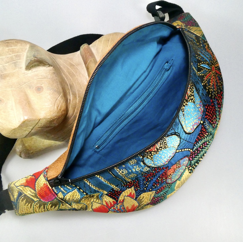 Sac tissus jacquard motifs végétal