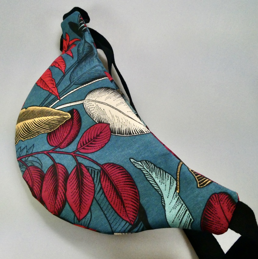 Sac tissus coton motifs feuilles et fleurs