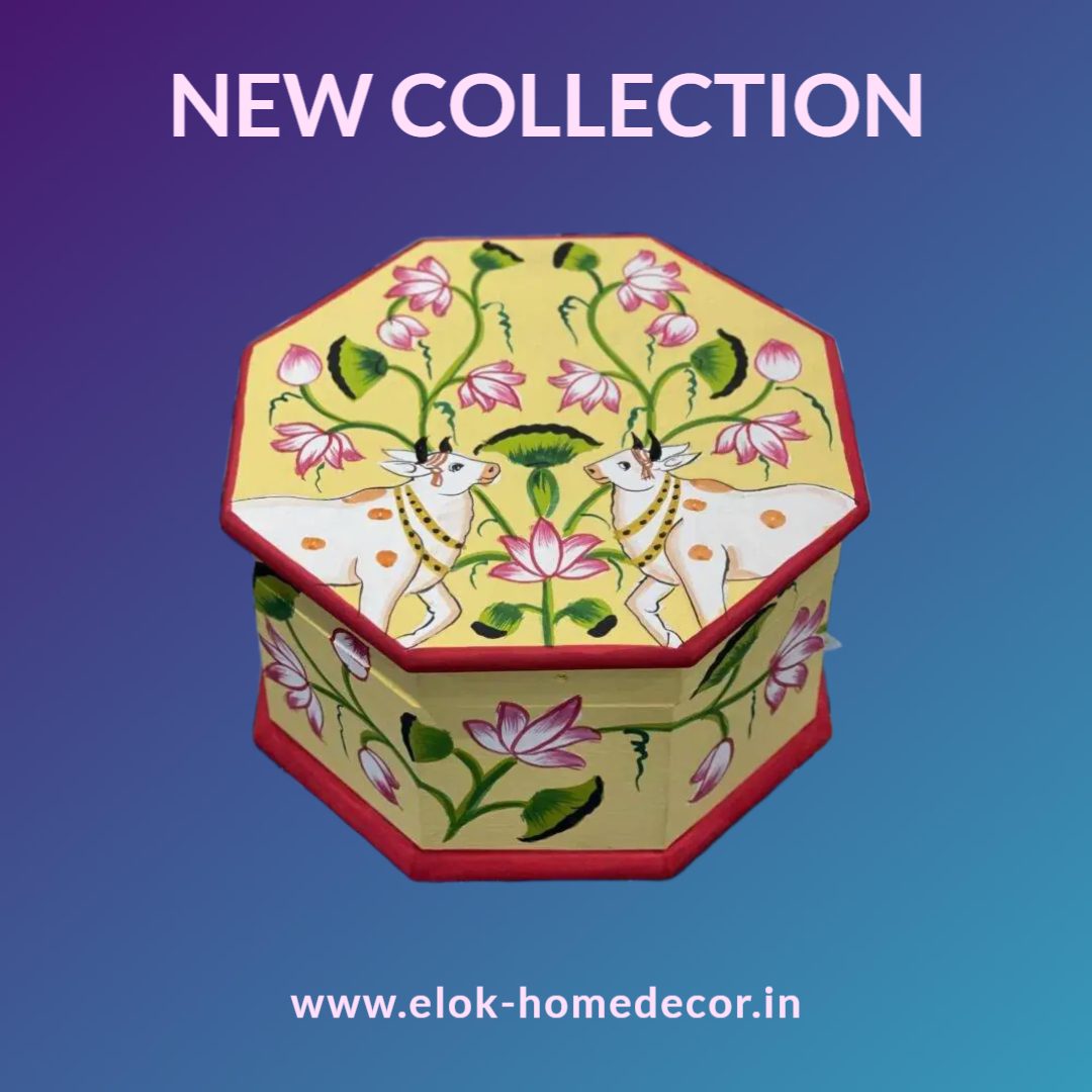 Wooden Pichwai Hand Painted Jewellery Box