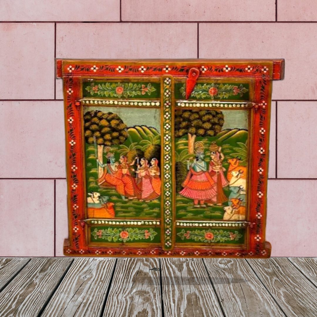 Hand Painted Wooden Window Panel