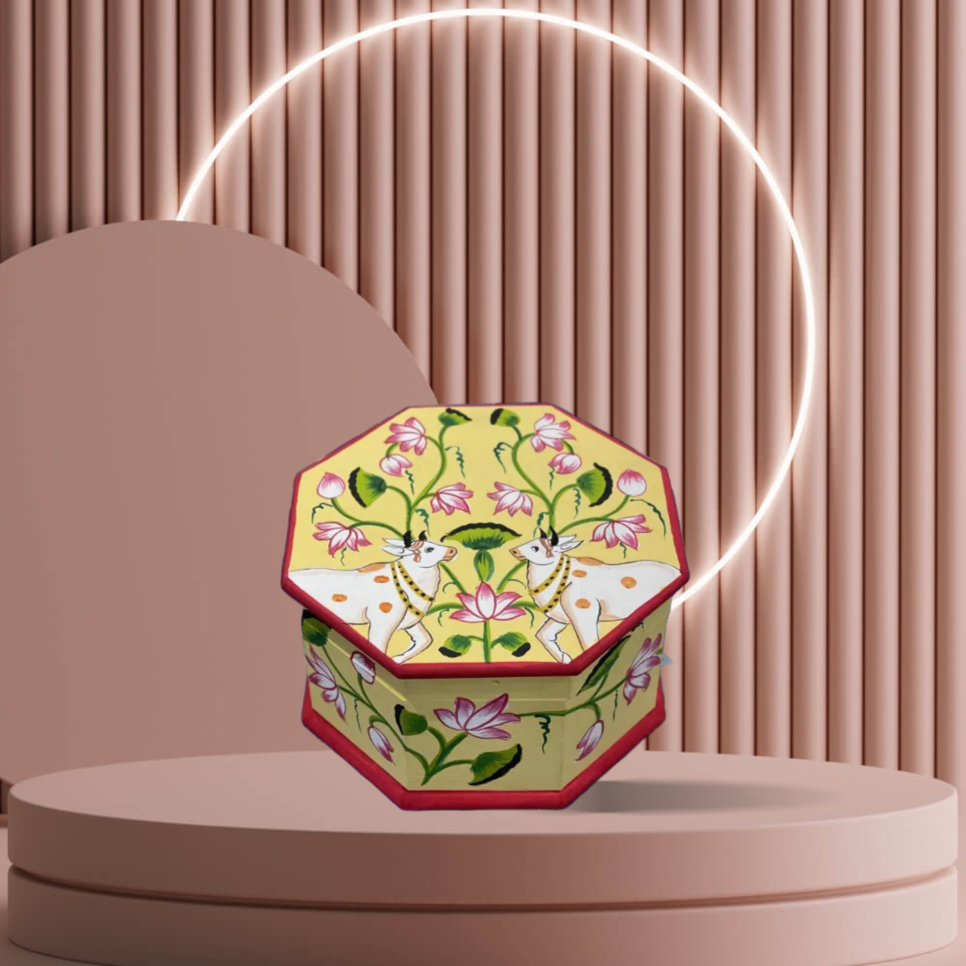 Wooden Pichwai Hand Painted Jewellery Box