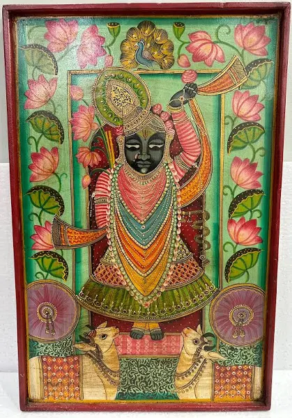 Divine Serenity- Hand painted Pichwai of Shrinathji