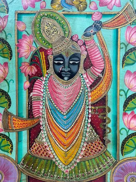 Divine Serenity- Hand painted Pichwai of Shrinathji