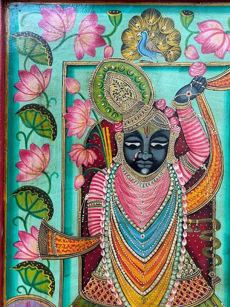 Divine Serenity- Hand painted Pichwai of Shrinathji