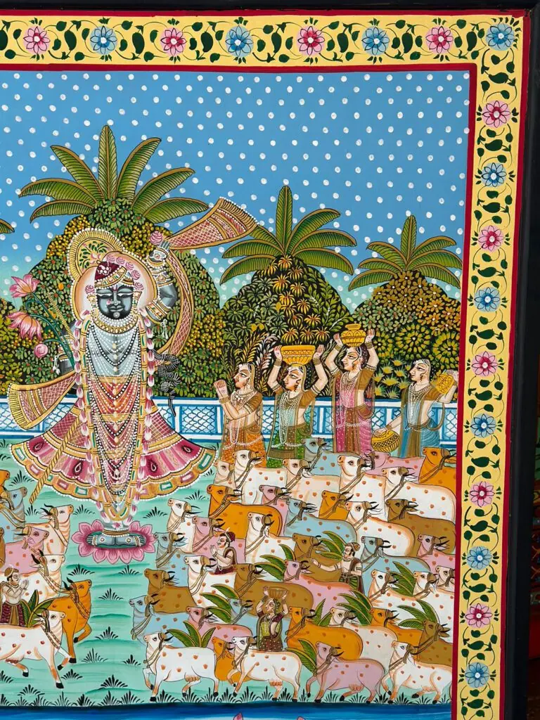 Gwal darshan pichwai painting of Shrinathji