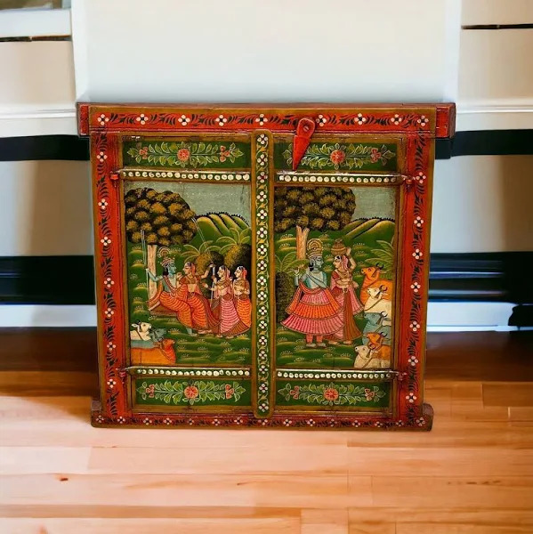 Hand Painted Wooden Window Panel