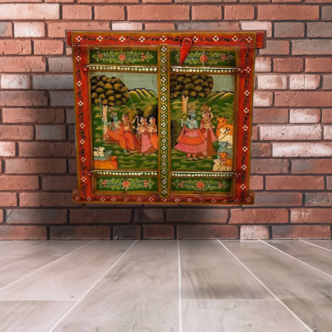 Hand Painted Wooden Window Panel